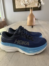 Hoka One One Bondi 8 Men's Size 9 2E Wide Running Shoes Navy