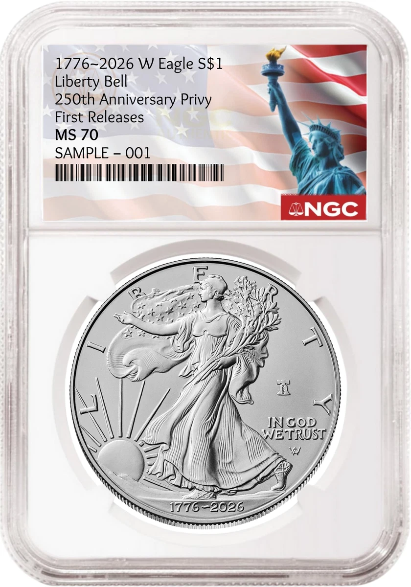 American Eagle NGC Certified MS 70 Silver Bullion Coins for sale