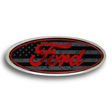 Grille Or Tailgate Red On Flag Emblem - 9 Logo Badge For Ford Trucks