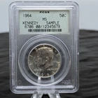 1964 Kennedy Half Dollar 50C PCGS MS Silver Sample Slab OGH Green Holder ✅