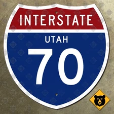 Utah interstate route 70 highway marker road sign 1957 Richfield Cove Fort 18x18
