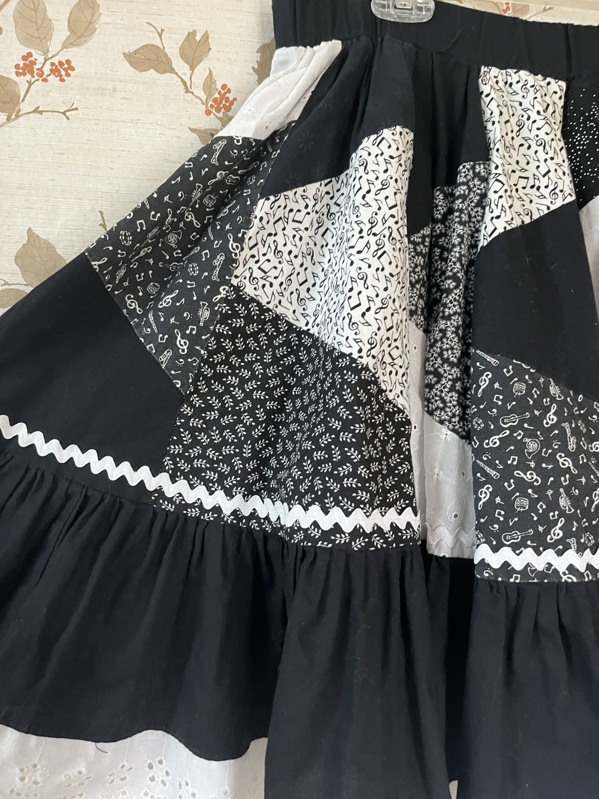 Black and White Patchwork Design Square Dance Out… - image 3