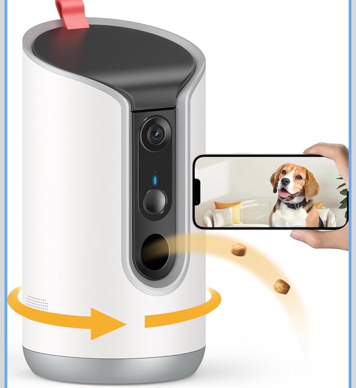2K Pet Camera Treat Dispenser, 360°View Dog Camera with Phone App 5G&2.4G WiFi