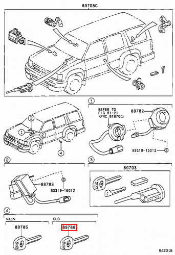 Genuine Corolla ZZE123 ZZE122 ZZE121 Transmitter Transponder Key Sub Uncut - Picture 17 of 20