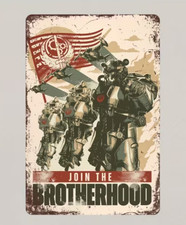 Fallout Brotherhood of Steel Metal Wall Art S...