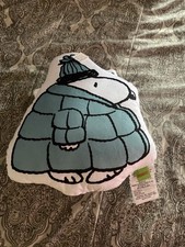 Snoopy NWT Peanuts Pillow Throw Blanket Set Cozy Plush Gift Puffer Coat Blue