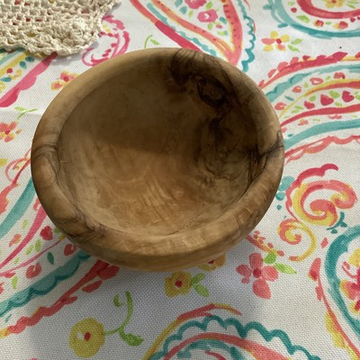 Trader Joe's Olivewood Tunisian Wood Small Bowl Handmade New with Tag