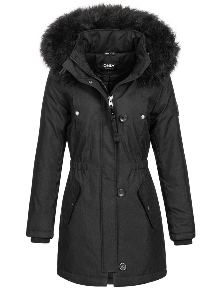 Only Damen Jacke Winterjacke Damenjacke Winterparka Parka Fellkapuze ONLIris 23