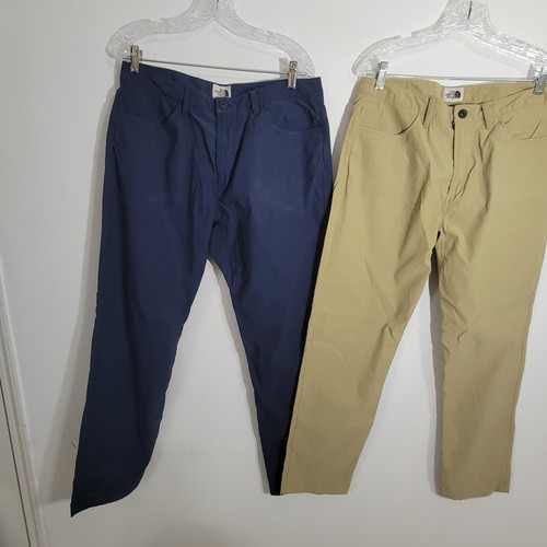 X2 THE NORTH FACE men's Pants 5-Pocket Size 34 navy blue & Kaki hiking casual - Picture 3 of 15