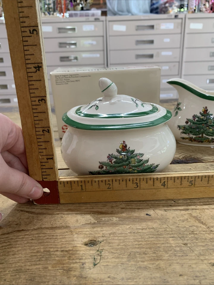 Juego de azúcar y crema Spode árbol de Navidad *ENVÍO GRATUITO* Foto 3 de 4