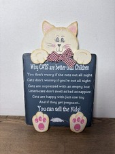 Rustic Cat Novelty Funny Wall Sign Home Decor