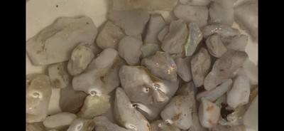 Natural Rough Australian crystal and white Opal Chips/Fragments 86.9 grams