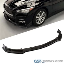 Fits 14-17 Infiniti Q50 Glossy Black Front Bumper Lip Spoiler Splitter 3PC Style