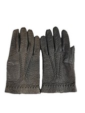 Pair Of Vintage Allexette Dark Gray Genuine Pigskin Driving Gloves Size 10.5