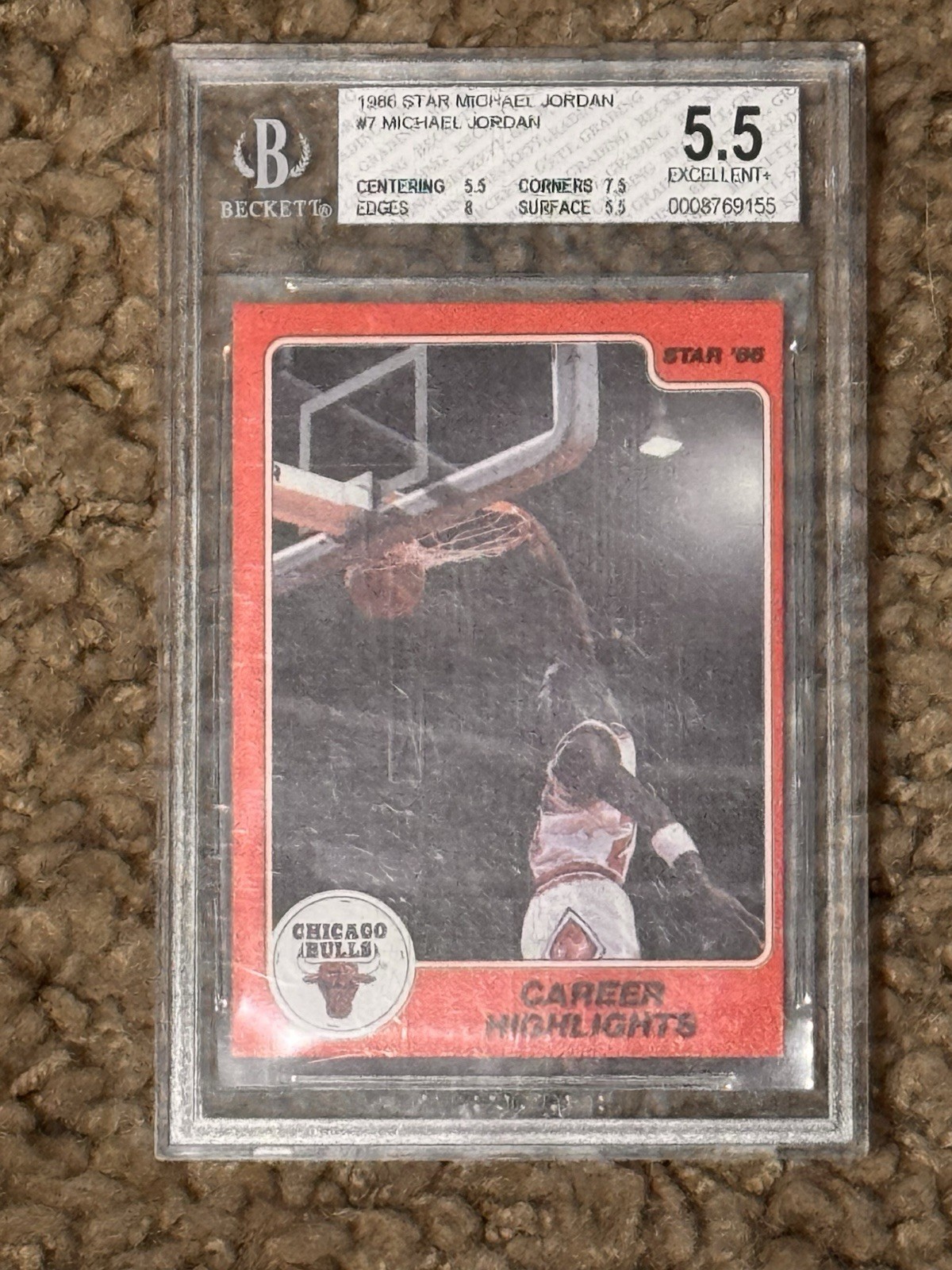 1986 Star Michael Jordan #7 Career Highlights BGS 5.5 Chicago Bulls