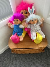 3 Russ Berrie Troll Kidz from the early 1990's One is 24" tall 2 are 12 in" tall