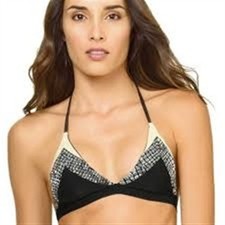 NWT Pilyq S/M Boa Snake Color Block Triangle Top Bikini Swim Bottoms Set 132776