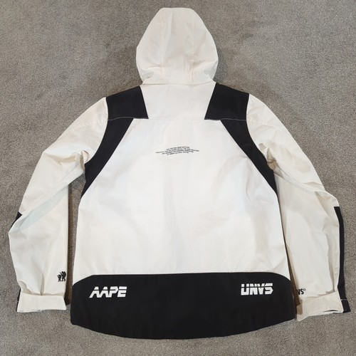 A Bathing Ape Jacket Mens Small White AAPE Outdoor Hooded Ski Coat Windbreaker - Picture 13 of 15