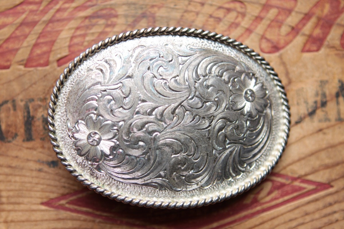 Vintage Montana Silversmiths Floral Women’s Girls Belt Buckle Western Preloved Montana Silversmith Heart Buckle - Etsy main image 2