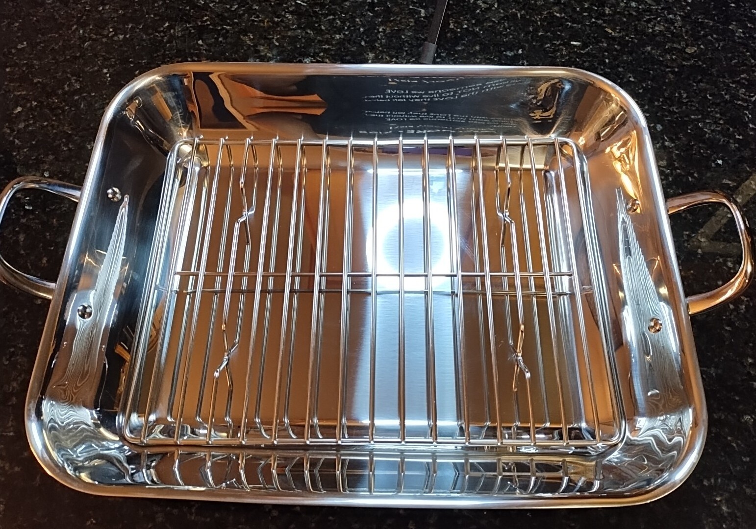 William Sonoma Thermo Clad Stainless Steel Flared Roasting Pan with