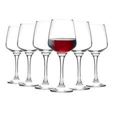 6x Wine Glasses Large Glass Long Party Contemporary Drinking Glass Set 260ml