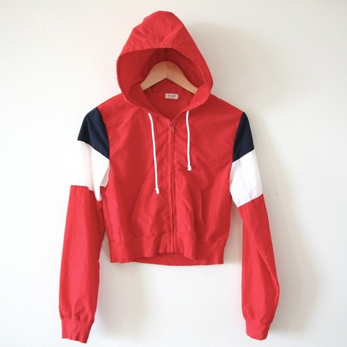 Red Cropped Windbreaker Jacket | eBay