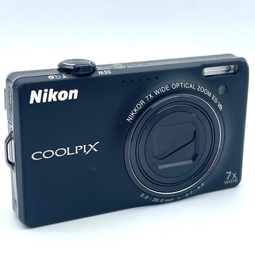 [Excellent/Tested] Nikon COOLPIX S6000 Digital Camera Black 7x Zoom JAPAN F/S