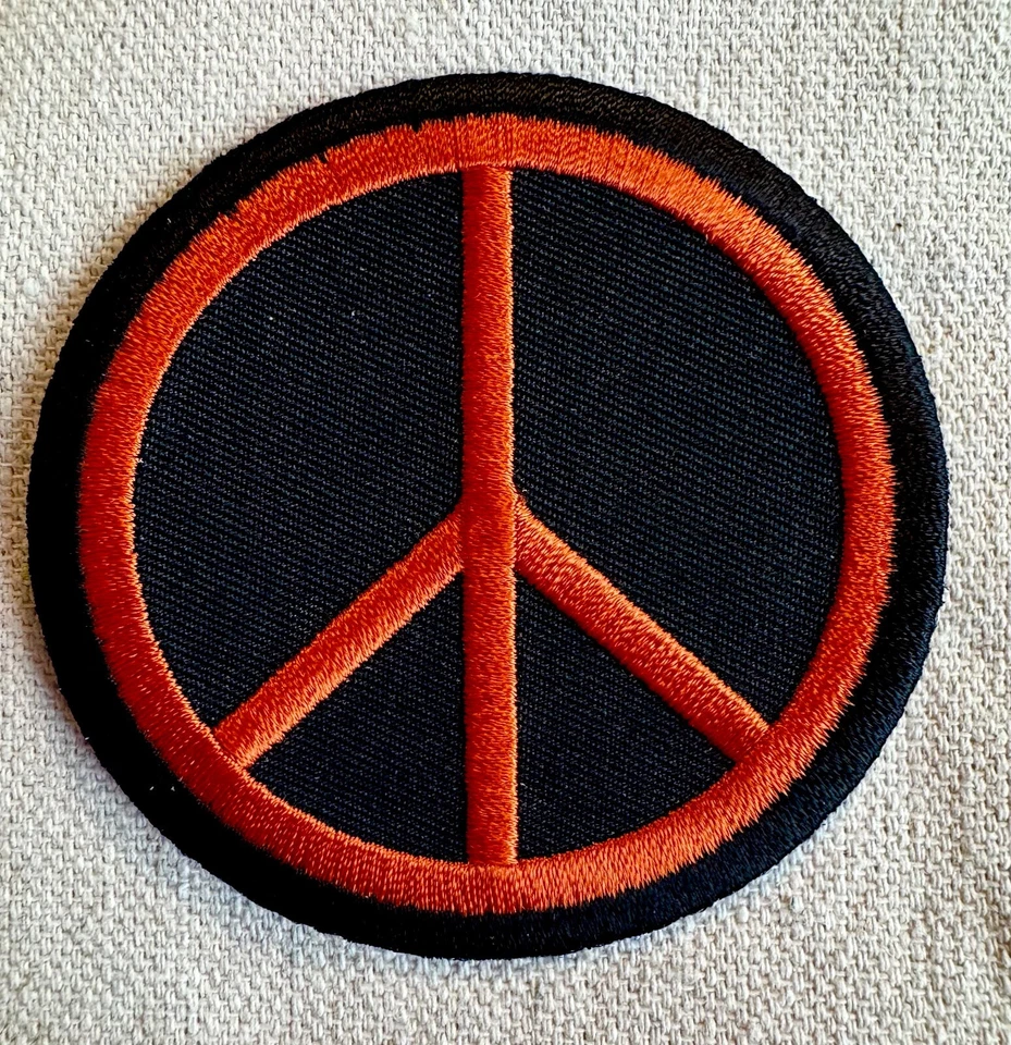 PARCHE SIGNO DE PAZ HIPPIE SUMMER LOVE naranja bordado hierro-en APLIQUE EMBLEMA Foto 2 de 4