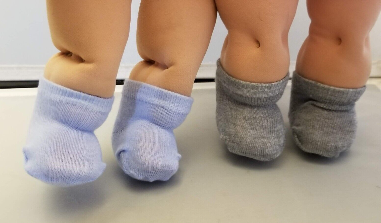 SAOLA Calzini bambola Cabbage Patch bambini blu chiaro e grigio 2 paia CPK solo bambola originale