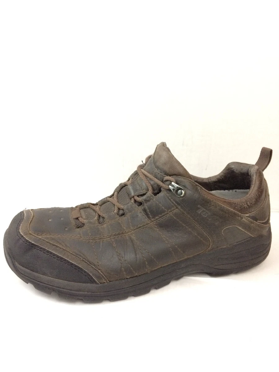 Teva Mens 10.5 M Brown Leather Hiking Trail Sneakers Shoes Casual