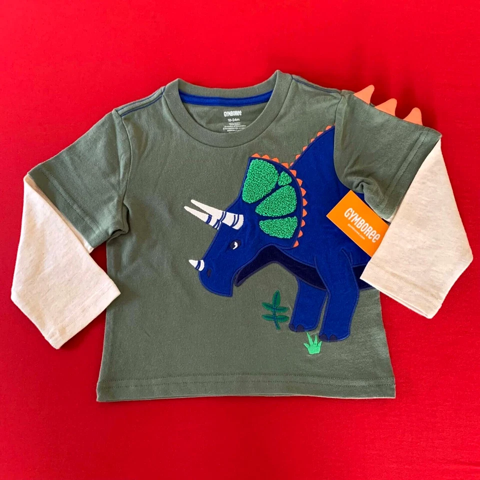 Gymboree Cute-Soft "APPLIQUE DINO" Layered Shirt. 12-18 Months. Perfect Gift! - Image 2 of 4