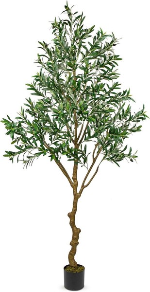 KüNstlicher Olivenbaum 210Cm Kunstpflanze Groß Fake Deko Schlafzimmer-image