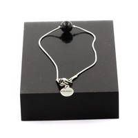 Armband Aus Edelstahl 1 Perle Schwarzer Achat 8 Mm. Made In Frankreich