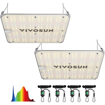 VIVOSUN 2-Pack VS1000E,100W Led Pflanzenlampe,Blüte in 60x60cm,90x90cm Growzelt