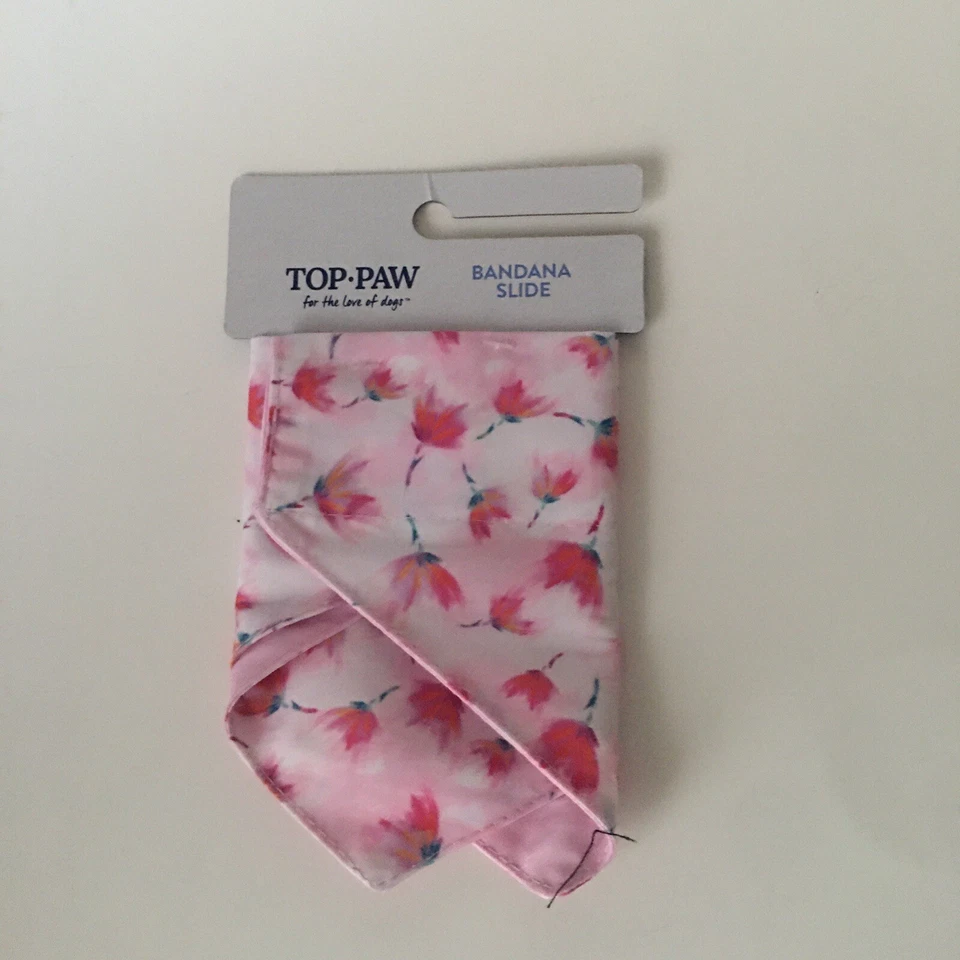 Top Paw Pink Peony Neoprene Dog Bandana Slide Multiple - Image 4 of 4