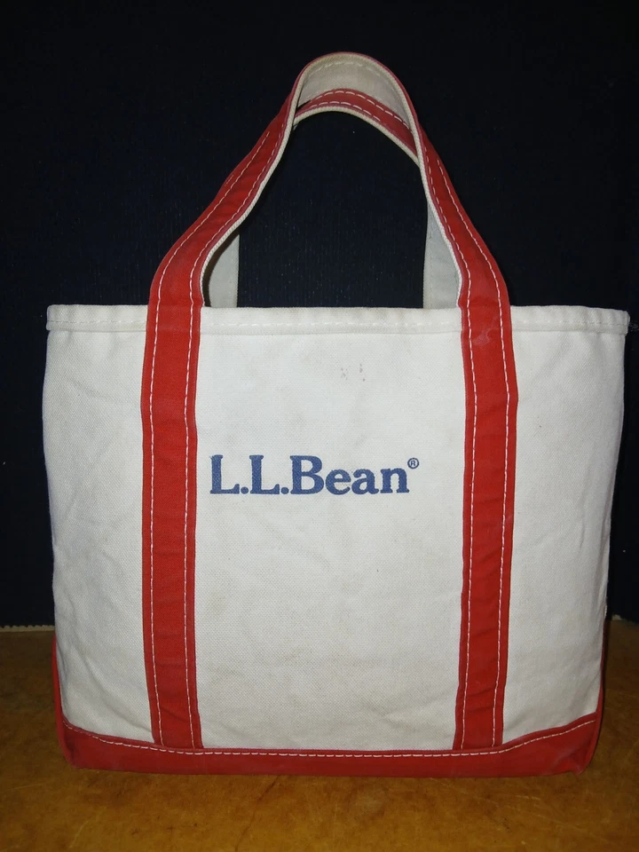 Vintage L.L. Bolsa tote de lona Bean Freeport Maine barco e tote 15 x 11 x 6 - Imagem 2 de 4