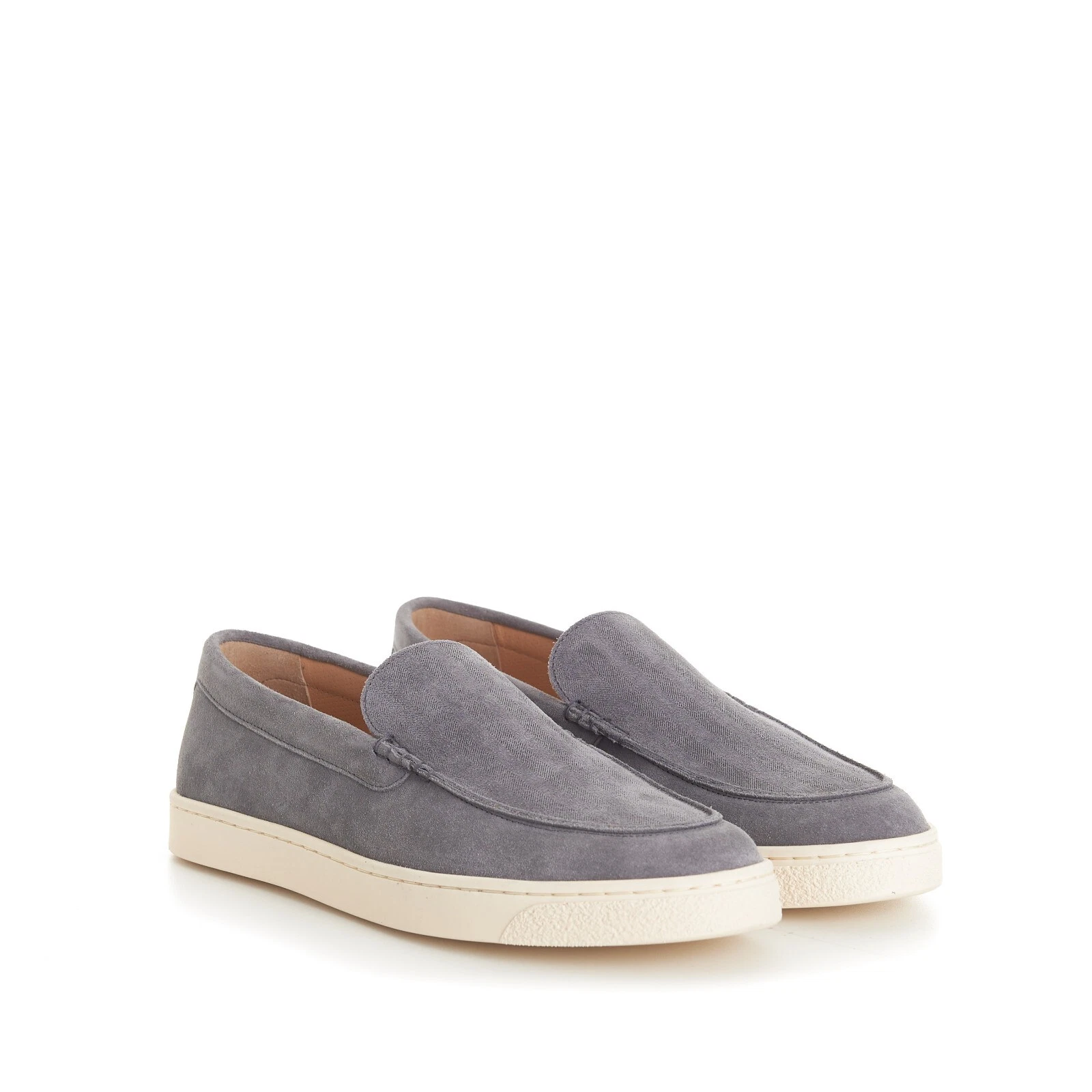 Brunello Cucinelli — BRUNELLO CUCINELLI 990$ Chevron-effect Suede Loafers Sneakers