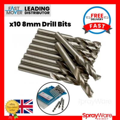 Duren Tools 8mm Drill Bits 421675 HSS Cobalt Spot Weld 10 Pieces Fast Mover