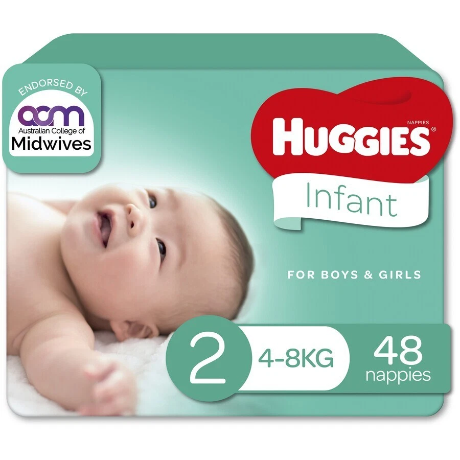 Huggies Infant Nappies Size 2 4 8kg 48 Pack American Brand