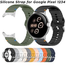 Wave Stitching Rubber Band for Google Pixel Watch 4 3 2 1 41mm 45mm Watch Strap
