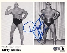 Dusty Rhodes Signed 8x10 Photo BAS COA WWF WCW TNA AWA FCW ECW NWA JCP Auto'd 9