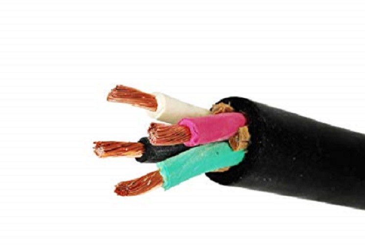 124000 12/4 Wire Cord SOOW, Rubber Coated 12 Gauge, 4 Conductor