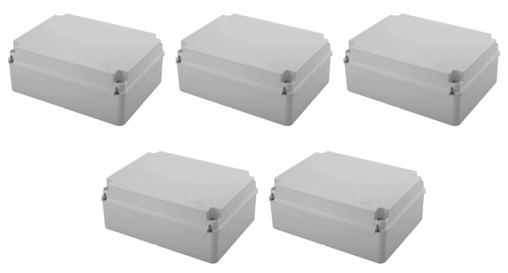 5 x Gewiss GW44208 IP56 Plastic Enclosures IP56 240mm x 190mm  x 90mm (Grey)