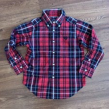 boys chaps dress shirt size 4 plaid pictures euc