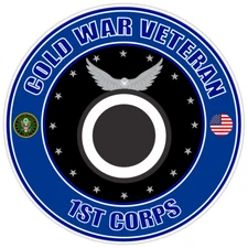 Cold War Veteran 1st Corps Bumper Sticker Military Soldier Decal 5"