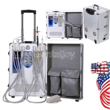 Portable Dental Mobile Delivery Unit Cart Treatment System with Compressor 4Hole