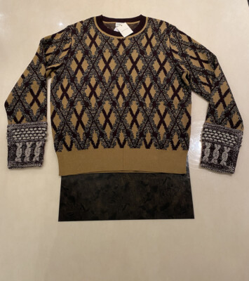 DRIES VAN NOTEN ニット　M Dries Van Noten Merino Wool-Blend Metallic-Jacquard Sweater