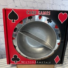 Wilton Armetale Divided Snack Bowl – Card Games / Poker Theme – Made in USA