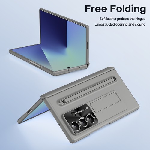 For Samsung Galaxy Z Fold7, KickStand Hard PC Case Cover Glass Protector +Stylus - Picture 7 of 16