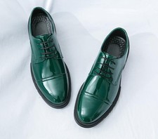 Men's Casual Party Wedding Oxfords Shiny Faux Leather Lace Up Shoes Spring Fall